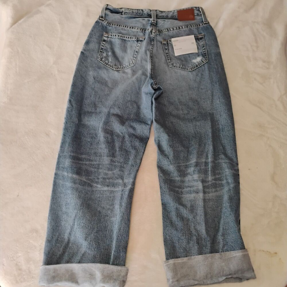 AG Adriano Goldschmied Knox High Rise Baggy Boyfriend Jeans Women 25R Distressed - Picture 10 of 12
